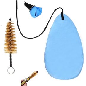 Clarinet Cleaning Kit, Juvaeny Clarinet Cleaning Cloth & Clarinet Mouthpiece Brush for Clarinet Flute Oboe Saxophone and Inside Tube Instruments, Combo 2Pack Clarinet Cleaning Swab Cloth and Brush