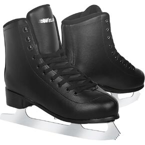 Figure Ice Skates for Women Girls and Boys, Lace-Up Adult Figure Skate Ice Hockey Skates for Outdoor and Skating Rink, Figure Ice Skate Shoes Size 5 6 7 8 9 10 11 and Youth 2Y 3Y