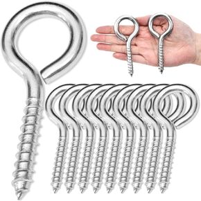10PCS 2 inches Screw Eyes M3 304 Stainless Steel Eye Screws, Heavy Duty Screw, Eye Hooks Screw Eye Bolts Eye Hooks Screw, Indoor & Outdoor Uses (10, M3-2inch)