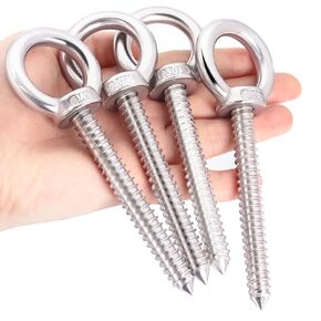 OHIYO 5 Inch Heavy Duty Eye Hooks M10 Eyelet Screw Load Capacity 600LBS Heavy Duty Screw in Eye Hooks for Hammock Stand, Swing Chair, Yoga, Heavy Indoor & Outdoor Uses (Black)