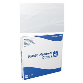 Dynarex 2153 Dental Headrest Plastic Cover, 9.5" X 11", Pack of 250