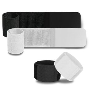 4PCS Soccer Shin Guard Straps Velcro for Kids Youth Adult, Shin Pad Holders, Shinguard Stays, Lightweight & Adjustable, Black & White