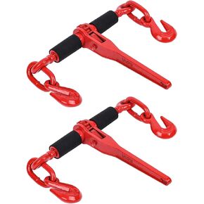 G80 Chain Binder 1/4''- 5/16", 2 Pack Grade 80 Ratchet Load Binder 1/4 to 5/16 with G80 Grab Hooks,2 200 Pounds Working Safety Limit Load Chain Binder for G70/G80 Transport Binder Chains