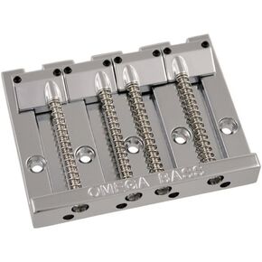 Allparts, / Omega Bass Bridge 4 String Nickel Replacement and Small Parts for Electric Guitar (BB-3350-001)