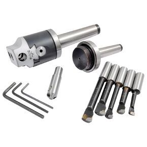 HHIP 1061-0074 2" Boring Head Kit with MT2 and MT3 Shanks, Boring Bars and Fly Cutter