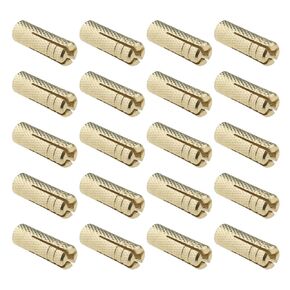 Create idea 20PCS M8 Drop in Anchors Brass Wall Anchor Expansion Bolt Sleeve Brass Plug Fastener Hardware for Anchoring into Concrete Solid Bricks