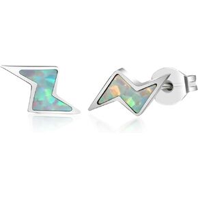 TGNEL Surgical Grade Titanium Earrings Lightning Bolt Celestial Stud Earring Hypoallergenic, Minimalist Nickel Free Pure Titanium Earring Jewellery for Women Men Sensitive Ears