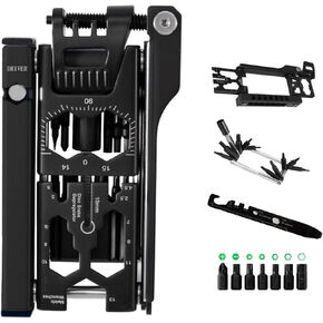 38 in 1 Bike Multi Tool Kit, Bike Multitool Repair Kit with Torx/Hex/Spoke Wrench & Screwdriver & Chain Breaker & Tire Lever Tool, Portable Bicycle Tools Accessories for Road Mountain Cycling