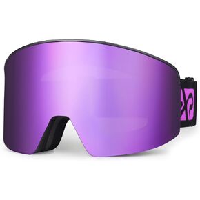EXP VISION Ski/Snowboard Goggles, Magnetic Lens Snow Goggles with Anti-Fog & UV400 Protection for Men & Women