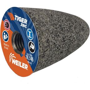 Weiler 68311 Tiger ZIRC Type 16 مخروط طحن محمول ذو طرف دائري، Z20-S، 2 بوصة × 3 بوصة × 5/8-11، (عبوة من 12 قطعة) in Kuwait