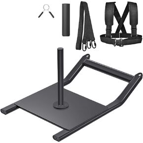 SELEWARE Weight Sled, Workout Sled Fitness Strength Training Sled Speed Training Sled with Harness, Ideal for Indoor/Outdoor Athletic Exercise and Speed Training, Fits 1" & 2" Weight Plates