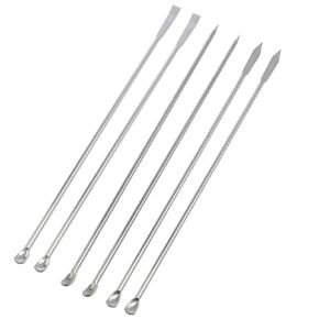 1 Set Stainless Steel Miniature Lab Sampling Spoon Spatula Combination Reagent Spoon Lab Supplies (Pack of 6)