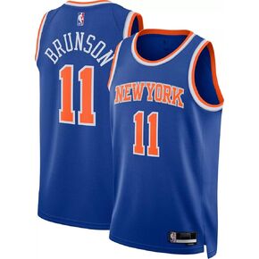 Jalen Brunson New York Knicks NBA Kids Youth 8-20 Blue Icon Edition Swingman Jersey