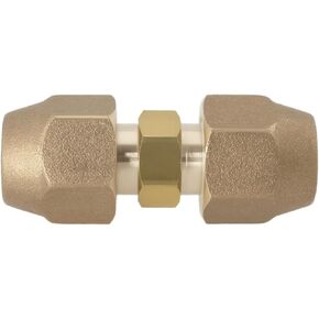 1Pc 3/8 Refrigerant Line Union Nut Brass Flare Union Connector for 9mm and 9.52mm Outer Diameter Air Conditioning Copper Tube