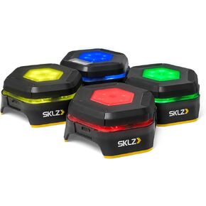 SKLZ Reactive Flash LED Training Pods – Reaction Time, Agility, and Cognitive Training Tool with 4 Games – Multi-Directional Activation, Durable Design for Speed and Hand-Eye Coordination