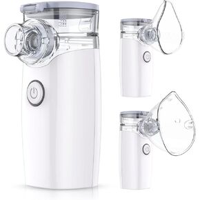 Portable Nebulizer - Nebulizer for Adults and Kids, Mesh Nebulizer for Breathing Problems, Handheld Nebulizer for Travel and Home Daily Use-White