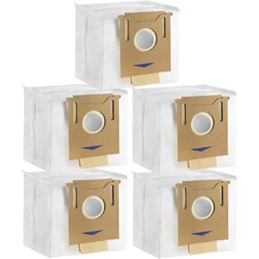 5 Pack Dust Bags For ECOVACS Deebot Ozmo T8, T8 Aivi, T8+ T8 AIVI+, T8MAX, N8 Pro Plus/N8 Pro, N8+ Plus, N8 Pro+, T9 AIVI T9 PRO T9 MAX DX93, DDX96, For Yeedi K781+ Vacuum Cleaner Parts
