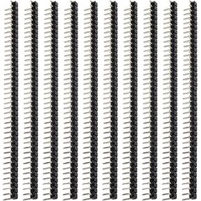 10pcs 1x40 40 Pin Headers Male 2.54mm Single Row Straight Needle Connector (11mm 90 Degree)