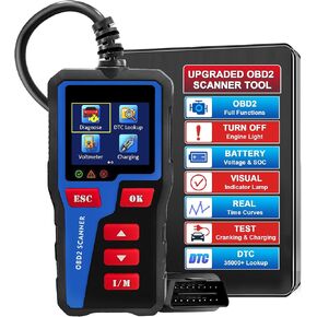 AT300 Car Code Reader, OBD2 Car Code Scanner Check Engine Light Fault Code Reader Scanner CAN Diagnostic Tool for All OBDII Protocol Cars,Cranking Test