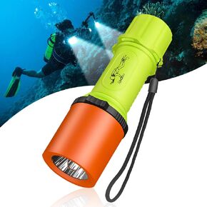 Minsk Dive Light, 2000 Lumen Diving Flashlight, IPX8 Waterproof Scuba Diving Light, 3 Modes Underwater Flashlight for Diving Snorkeling Deep Sea Cave with Charger