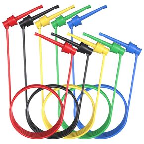 Goupchn Silicone Test Leads 5PCS Test Hook to Hook Testing Cables Wires Dual IC Hooks Clips for Electronic Testing