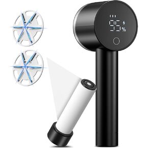 Fabric Shaver, 2 in 1 Rechargeable Sweater Shaver and Lint Roller, Magnetic Cap, Digital Display, 3 Speeds, 2 Extra Blades, Fuzz and Pilling Remover for Clothing Furniture Couch - White