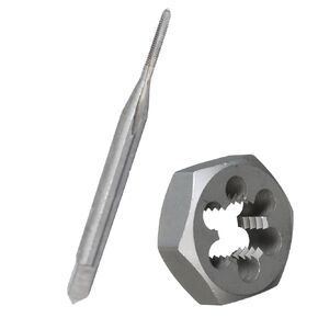 Drill America POUTR12-24#12-24 UNC Tap and Die Kit, HSS Plug Tap and 1" OD HSS Round Die