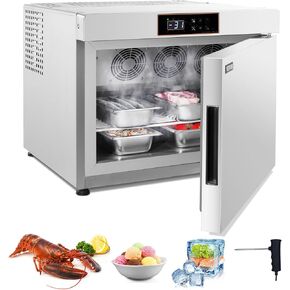VEVOR Commercial Blast Freezer, 32 L / 1.1 Cu.ft Blast Chiller with 4 1/3 Trays, Blast Chiller Freezer Chest with Cooling & Freezing Modes, Stainless Steel Food Blast Freezer for Restaurant, Seafood