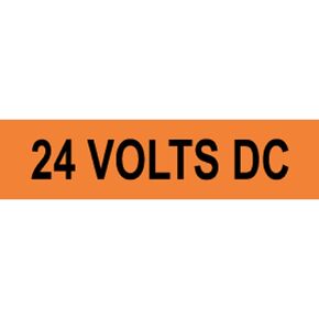ComplianceSigns.com 24 Volts Dc Label Decal, 4x1 in. 10-Pack Vinyl for Electrical Pipe Markers