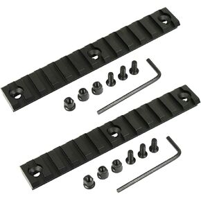 13 Slot 5.25" Picatinny Weaver Rail Section for Keymod Handguard Mount Rail System Black (13 Slots / 2 Pack)