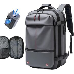 Vacpack Backpack with Pump, Airback Backpack with Vacuum Seal Compression, 17"Laptop Vacuum Backpack Travel with TSA Lock