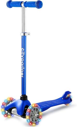 Kids Scooter, Children and Toddler 3 Wheel Kick Scooter, LED Lighted Wheels and 3 Adjustable Height Handlebars, Lean-to-Steer, 3 Wheel Scooter for Boys & Girls Ages 3-8 in Saudi Arabia