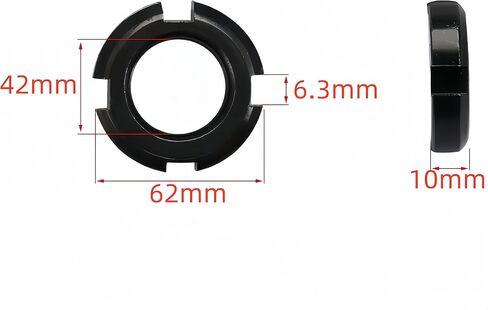 NACX M52 x 1.5mm Retaining Four-Slot Slotted Round Nuts, Carbon Steel, 2Pcs in Kuwait