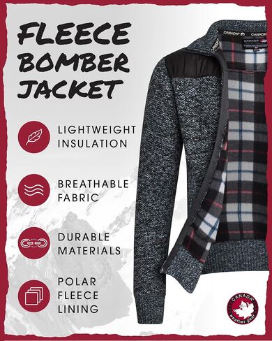 CANADA WEATHER GEAR Men's Sweater - Classic Zip Up Polar Fleece Mens Sweater - Cozy Stylish Jackets for Men (M-XXL) in Saudi Arabia