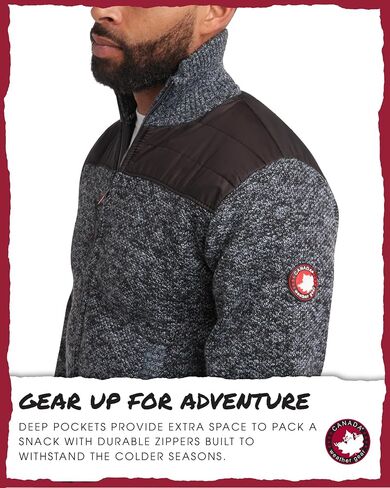 CANADA WEATHER GEAR Men's Sweater - Classic Zip Up Polar Fleece Mens Sweater - Cozy Stylish Jackets for Men (M-XXL) in Saudi Arabia