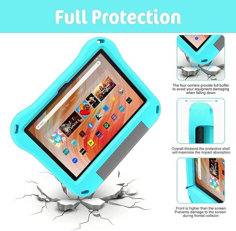 Case for 10 inch Tablet 2023&2021 - Riaour Shockproof Case Cover with Handle Stand for 2023 10 inch Tablet,(Incompatible with iPad Samsung 10 inch Tablet) (Light Pink) in Saudi Arabia