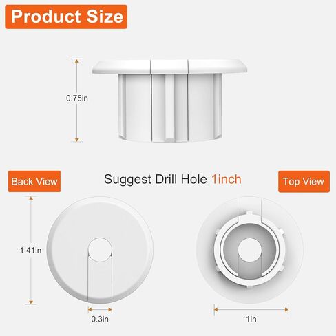 Wall Bushing Grommet for Starlink Dishy Router Ethernet Adapter Cable, Starlink Cable Routing Kit Feed-Through for 1 inch Wall Hole and Furnitures Wire Hole(White, 2 Pack) in Saudi Arabia