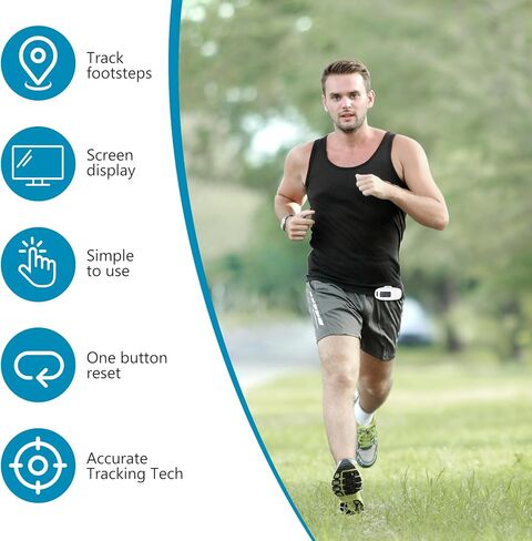 عداد خطوات ثلاثي الأبعاد لمشبك المشي على عداد الخطى، عداد خطوات بسيط ثلاثي الأبعاد للمشي، عداد خطوات دقيق لتعقب الخطوات الأساسية مع شاشة عرض كبيرة لتعقب المشي للرجال والنساء والأطفال والكبار وكبار السن in Kuwait