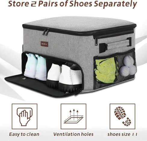 Skureay Golf Trunk Car Locker Organizer, Multi Compartments 2 Layer Car Storage Organizer With Separate Ventilated Shoe Compartment Reflective Strip, To Store Golf Accessories For Men Women (Grey) in Saudi Arabia