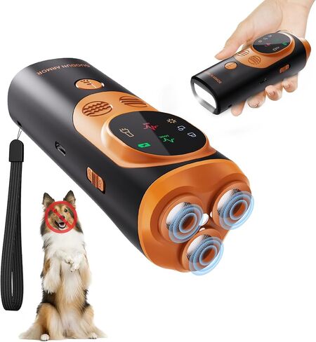2024 Dog Bark Deterrent Device - Rechargeable Ultrasonic Anti-Bark Tool with 50ft Range for Indoor & Outdoor Use (Orange) in Saudi Arabia