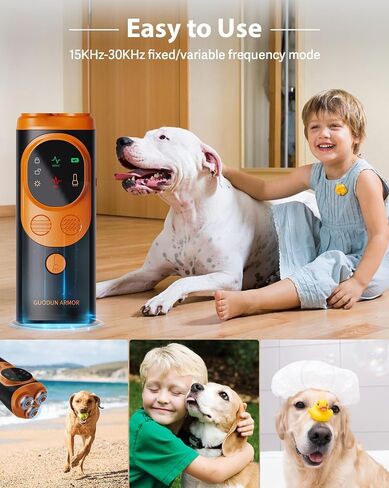 2024 Dog Bark Deterrent Device - Rechargeable Ultrasonic Anti-Bark Tool with 50ft Range for Indoor & Outdoor Use (Orange) in Saudi Arabia