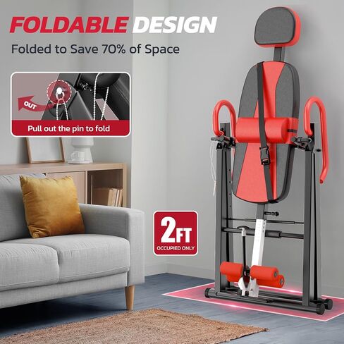 Dripex Heavy Duty Gravity Inversion Table 300 lbs Capacity with Adjustable Protective Belt Inversion Table for Back Pain Relief Updated in Saudi Arabia