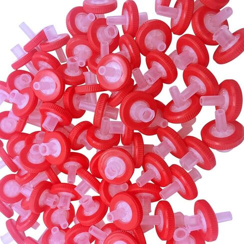 Syringe Filters Hydrophilic PTFE Membrane 100PCS, 0.45um Pore Size,13mm Disc Diameter,HPLC and GC Needle Filter, Non-Sterile in Saudi Arabia