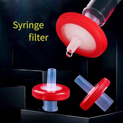 Syringe Filters Hydrophilic PTFE Membrane 100PCS, 0.45um Pore Size,13mm Disc Diameter,HPLC and GC Needle Filter, Non-Sterile in Saudi Arabia