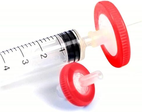 Syringe Filters Hydrophilic PTFE Membrane 100PCS, 0.45um Pore Size,13mm Disc Diameter,HPLC and GC Needle Filter, Non-Sterile in Saudi Arabia