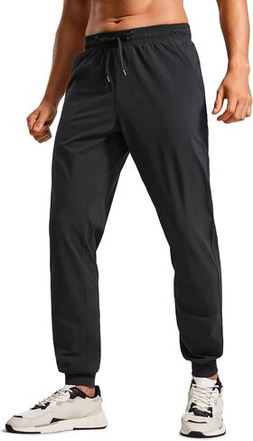 بنطلون رياضي للركض للرجال من CRZ YOGA مقاس 29 بوصة/31 بوصة خفيف الوزن مقاوم للماء للتمرين في الهواء الطلق مع جيوب بسحاب in Kuwait