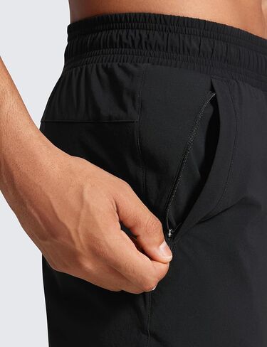 بنطلون رياضي للركض للرجال من CRZ YOGA مقاس 29 بوصة/31 بوصة خفيف الوزن مقاوم للماء للتمرين في الهواء الطلق مع جيوب بسحاب in Kuwait