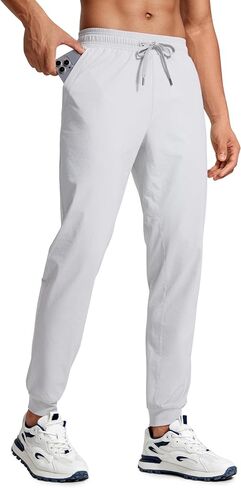CRZ YOGA Athletic Joggers for Men 29"/31" Lightweight Water Resistant Outdoor Workout Pants with Zip Pockets in Kuwait
