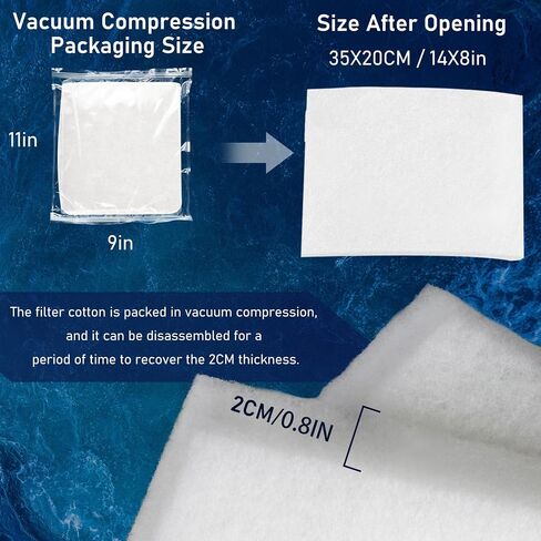 EKIND Filter Sponge Aquarium Filter Media, Super Filter Effect, Fish Tank Aquarium White Filter Sponge Pad, Fits Most Fish Tanks for Water Cleaning (5.9 in x5.9 in) in Saudi Arabia