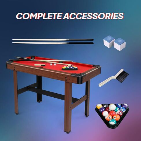 PEXMOR 48" Pool Table, Billiard Game Table for Kids and Adults, Mini Pool Table Set Indoor & Outdoor for Game Room Family with Balls, Cues, Chalk, Brush and Triangle in Saudi Arabia
